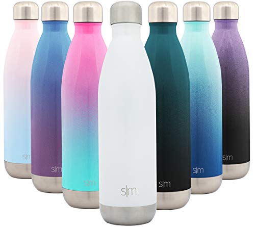 Simple Modern Wave 750ml Termo Botella de Agua Acero Inoxidable, Botella termica sin BPA Mantiene el Temperatura Aislada al Vacío Doble Pared para Deporte café o Viaje -Invierno