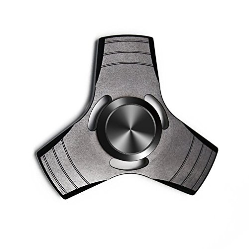 Triangle Fidget Spinner Toy Aluminum Alloy Metal with Ultra Durable Ceramic Bearing EDC Focus Spinner Helps Focusing for Anxiety Stress Reducer Relieves ADHD ADD Autism Adult Children (Black)