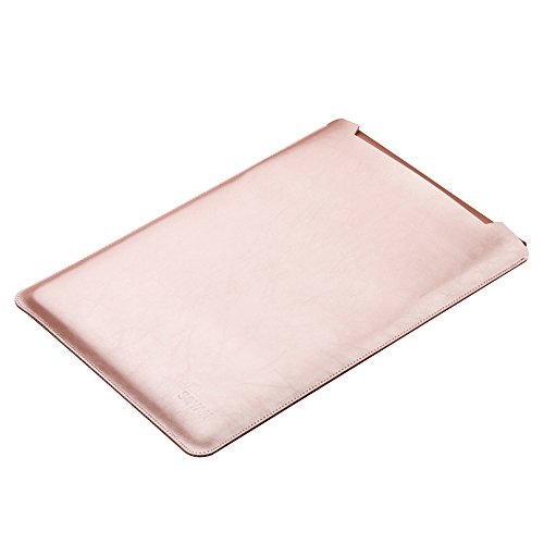 Mikrofaser Leder Sleeve für Apple Macbook 12 Zoll- Skitic Ultra Slim MacBook Carrying Tasche Ultrabook Laptop Schutztasche mit Safe Innen und Außen Mauspad (Maus Nicht im Lieferumfang Enthalten) – Rose Gold - 4