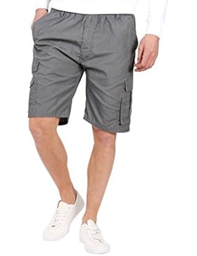 KRISP® Herren Einfarbige Cargo Shorts Kurze Hose Baumwolle