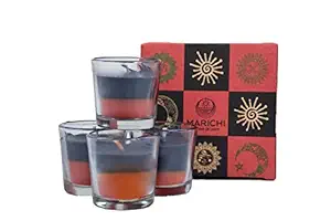 MARICHI Scented Candles, Votive Aromatic Candle, Aromatherapy Fragrance Candles Yoga, Meditation, Lifestyle, Pack of 4, Saffron