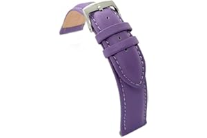 diloy Cinturino in pelle per orologio classico – Pelle bovina liscia cucita, bombata, fibbia in acciaio – Misure 8mm, 10mm, 12mm, 14mm, 16mm, 18mm, 19mm, 20mm, 22mm, 24mm 302