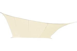 Kookaburra Waterproof Garden Sun Shade Sail Canopy in Ivory 98% UV Block (6m x 5m Rectangle)
