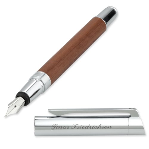 Senator Schreibset TIZIO 6252 Nussbaumholz Kugelschreiber Füller mit persönlicher Gravur und Geschenk-Etui - 3