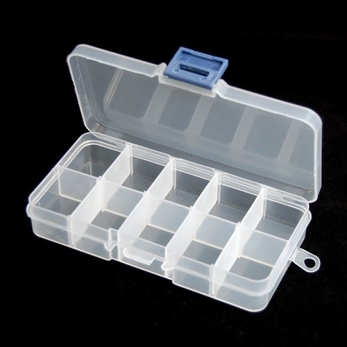 SODIAL(R) 1 – 10 einstellbare Kunststoff-Aufbewahrungsbox fuer Haarspange Perle Schmuck Nail Art Werkzeuge kleine Zubehoer - 2