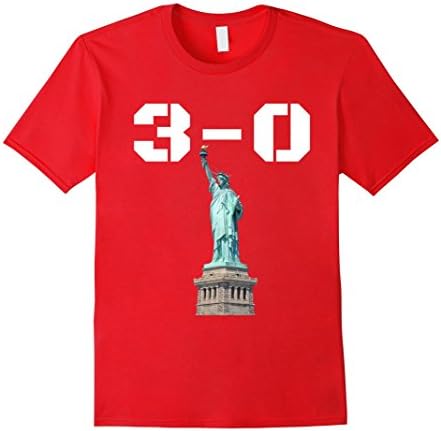 Men's Statue of Liberty Court Rules 3-0 Victory Freedom T-Shirt Small Red