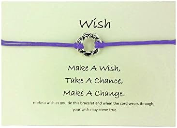 Best Friend/Sisters/Birthday/MUM Wish Bracelet Tibetan Charm Personalised Gift[Wish,Purple]