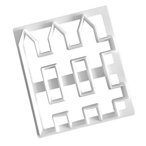 MagiDeal Backen Keks Ausstecher – Set aus Plastik Ausstechformen Backen Fondant Cookies, Tortendekorationen – 1pcs Mini-Zaun, 7.2×8.3cm - 5