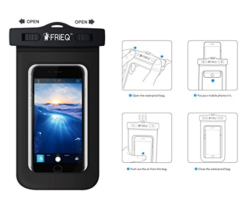 FRiEQ Custodia impermeabile per telefoni cellulari, Compatibile con Apple iPhone 6s, 6, 5s, 5c, 5, Galaxy S6, S3, HTC One X, Galaxy Note 2 - Certificazione IPX8 di impermeabilitÃ  fino a una profonditÃ  di 100 piedi