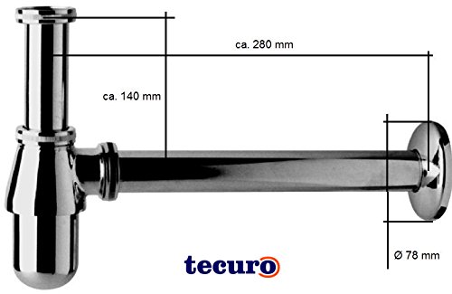 tecuro PROFI Flaschen-Geruchsverschluss Siphon extra lang bronziert - 2