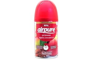 airpure Pure Air Automatic Air Freshener Machine with 2 Refills (Apple Cinnamon), Medium