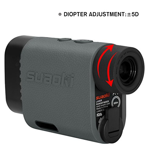 SUAOKI 600m PF3 Laser Golf Entfernungsmesser, Laser Golf Rangefinder Rangefinder mit Tasche( Grau und Türkis) - 5