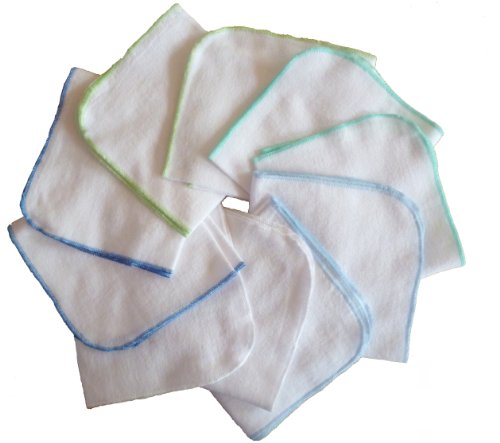 10 x Super Soft Flannel Wipes - Washing cloths 25/25 - BOY
