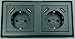 Produktbild Schuko Doppelsteckdose mit je 2 x USB Ladebuchse (max. 2800mA) ähnlich graphit grau, Eleganter Style, passt in 2-fache Unterputzdose