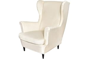 JORTUIO Funda De Sillón Orejero Elástica 2 Piezas, Funda Sillón Orejero Terciopelo Suave Elastano Funda De Sillón 1 Plaza Funda de Sofá Relax con Funda de Cojín (Color : Q)