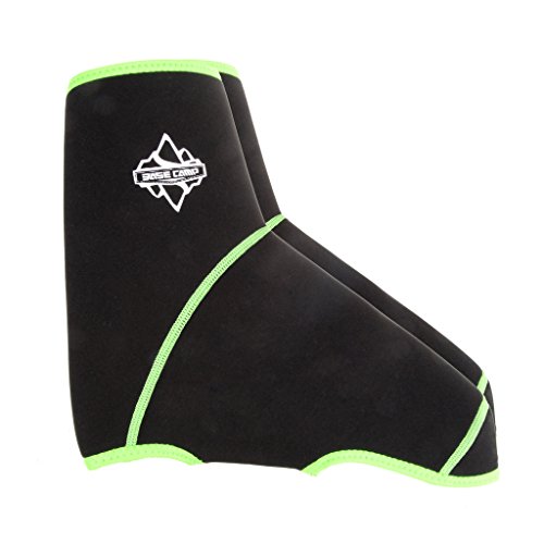 HYSENM Unisex Traspirante Impermeabile Antivento Caldo-Keeping Riflettente Velcro Strap Durevole Ciclismo Escursionismo Alpinismo Copriscarpe Nero e Verde