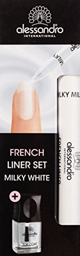 alessandro Effektlack French Liner Set Milky white, 9.5 ml, 1er Pack (1 x 10 ml) - 3