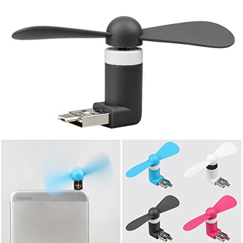 Oenbopo Kleiner Ventilator mit USB-Anschluss, tragbar, sehr geräuscharm, für Android Handy/ Notebook/ Laptop