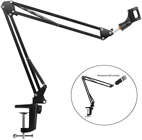 Professional Adjustable Microphone Stand, FB Sport Studio Desktop Mic Clip Holder,Suspension Boom Scissor Arm Stand for Blue Yeti Snowball and Other Microphones