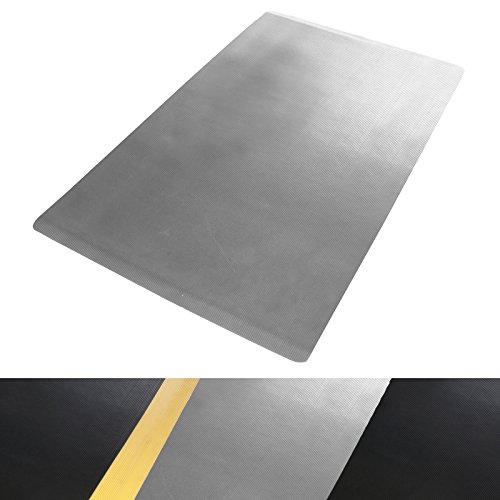 Preisvergleich Produktbild Antiermüdungsmatte Heavy Duty / Arbeitsplatzmatte mit Ripp Struktur für hohe Belastung / zweilagige Matte verringert Ermüdung, Gelenkbelastung am Arbeitsplatz / Grau 90x150 cm