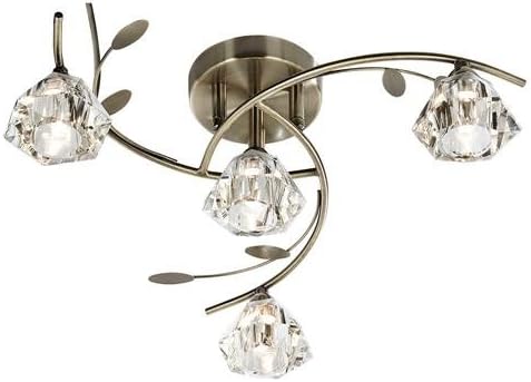 2634-4AB Sierra 4 Light Semi Flush Ceiling Light in Antique Brass