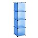 Produktbild SONGMICS Regalsystem Badregale Eckregal Kinderzimmerregal Kleiderschrank Kommode Kapazität Aufbewahrungsbox 200L Blau 143 x 38 x 36 cm LPC04Q