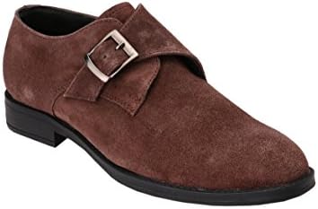 Men's Classic Formal Monk Strap Shoes (8, Brown)