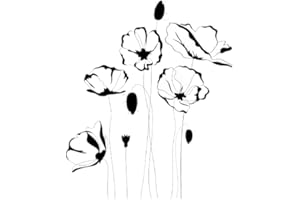 ARTISTIC SPONGE Poppies Remembrance Day Symbol Reusable Stencil A3 A4 A5 & Bigger Sizes / F3_2 (PVC Reusable Stencil, A4 Size - 210 x 297 mm, 8.3 x 11.7 in)