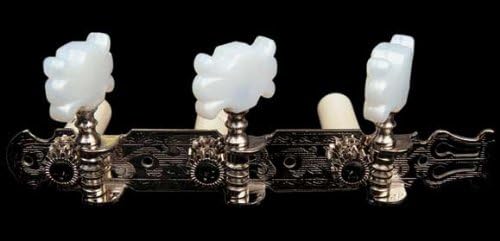 The Nets for the Classic Guitar Pin Badge in Shape of Mariposa Bridge Gold Metallic and Swirl Plastic