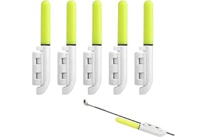 soonbuy 5pcs Campana di allarme di pesca, lampada a incandescenza a led, bastoncini luminosi impermeabili con fibbia, allarme morso di pesca notturna per canna da pesca in mare verde