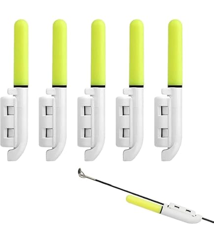 TobeBright 5 Bâtons Lumineux LED Pêche Vert - Accessoires Canne à Pêche Nuit Avec Piles Rechargeables