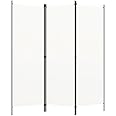 vidaXL 3-Panel Room Divider, Cream White, Fabric and Powder-Coated Iron Frame, Foldable and Freestanding, 150x180 cm - Ideal for Bedroom and Living Room