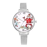 Floweworld Damen Uhr,Damen Mit Edelstahlgehäuse Silber, Quarz Datumsanzeige Gelegenheit Quarz Analog Handgelenk Kleine Zifferblatt zarte Uhr Luxus Uhren Weihnachten