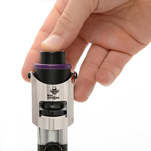 Bar Amigos ®, Triple Value Pack of 3 Champagne Pressure Stopper Sektflaschenverschluss Sekt und Champagnerflaschen Vorteilspaket 3 Stück Sekt Druck Stopper, violett, grau, rot, Saver Pumpe Sealer Innenkonservierer, mit patentierter Technologie und innovativen Datum Erinnerung Schalter halten ihr Fläschchen von Sekt Champaign Fresh für 7 Tage Plus – 3 Jahre Garantie auf Zufriedenheit, - 2
