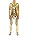 Produktbild Kostüme Frauen Bodysuit Lange Ärmel Overall Metallisch Kopflos Catsuit Catwoman Overallkostüm Clubwear Gold XXXL