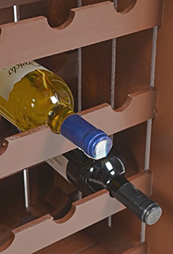 ts-ideen Landhaus Weinregal Braun für 16 Flaschen Flaschenregal braunes Holz Wein Regal Board - 5