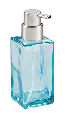mDesign Schaumseifenspender wiederbefüllbar – edler Seifenspender aus Glas mit 414 ml Füllmenge – idealer Seifenschaumspender für die Küche oder als Badzubehör – blau - 5