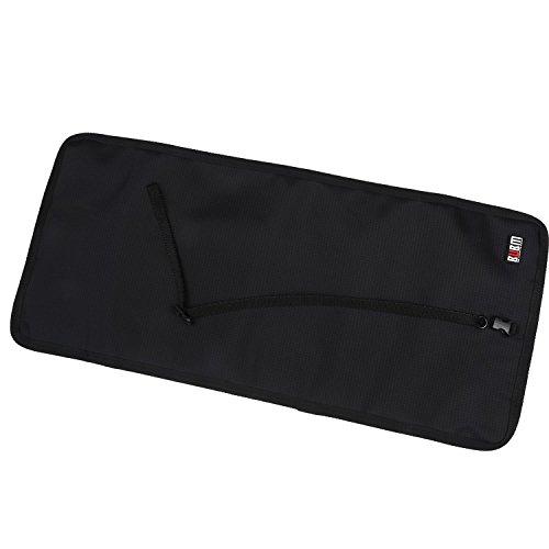 BUBM Neue Wrap Universaltasche Reisetasche für Elektronikzubehöre Elektronik Organizer wie iphone 6S, 4 Flächer, Schwarz - 3