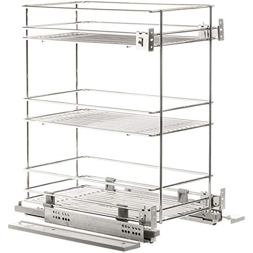 Rangement coulissant bas à 3 étagères - Largeur : 264 mm - Pour caisson de largeur : 300 mm - VIBO
