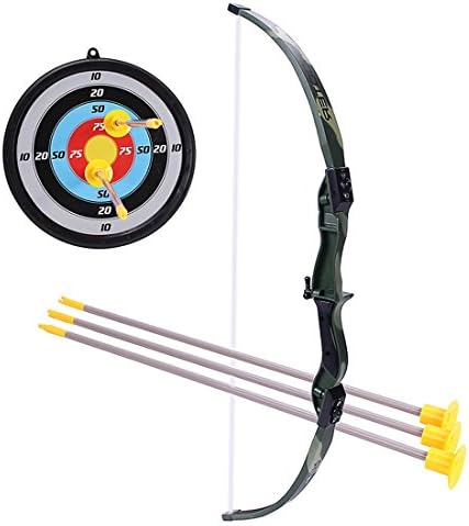 Ivansa Arrow Bow Children's Crockery Set of 3 Suction Cup Arrows 49 cm with Archery Target for Boys from 5 years old, Typ 2, M