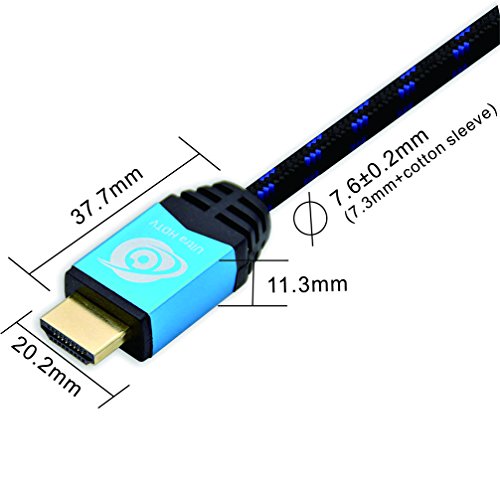 Ultra HDTV Premium 4K HDMI Kabel 7,5 Meter / HDMI 2.0b, 4K bei vollen 60Hz (keine Ruckler), HDR, 3D - 4