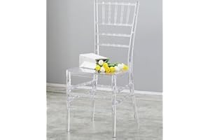 KAIHAOWIN Chiavari krzesło przezroczysty kryształ Morden akrylowe krzesła do jadalni na imprezę weselną przyjęcie - przezroczyste