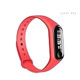 M3 Armbänd, Bescita Smart Handgelenk Band Schlaf Sport Fitness Activity Tracker Schrittzähler Armbanduhr-0,87 Zoll OLED (Rot)
