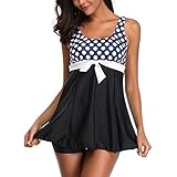 XuxMim Damen Tankini Sets Mit Jungen Shorts Damen Bikini Set Bademode Push-Up Gepolsterter BH