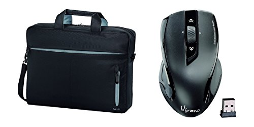 Hama Laptoptasche 15,6 Zoll und kabellose Laser PC Maus ohne Klickgeräusche (Notebooktasche für Laptop / Notebook bis 40 cm und PC Maus mit 800/1600dpi)