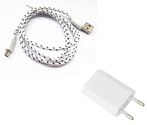 Reido® Textil 2m (Weiss) 2in1 Set Adapter + USB Datenkabel für Samsung I9505 Galaxy S4 Galaxy (2m länge) Samsung Galaxy S6 S5 S7edge S7 S4 S3 S2 S6 S5 S6edge Galaxy S4 S5 I9300 I9505 S4mini S2 i9100 I9300 Galaxy S4 Galaxy S3 S3Mini S5mini Galaxy S3mini / S 4S4mini / S5 S5mini I9505 Galaxy S4 I9300 Galaxy I9100 I8190 I9500 Micro-USB Ladegerät Ladekabel Netzteil (kein Original) (2in1 Textil Weiss Adapter+Kabel)
