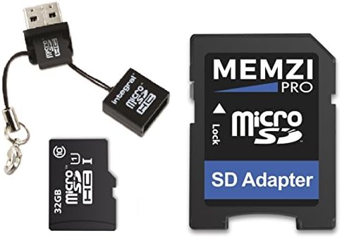 MEMZI PRO 32GB Class 10 90MB/s Micro SDHC Memory Card with SD Adapter and Micro USB Reader for VTech Kidizoom Flix, Duo, Action Cam 180 and Selfie Cam Digital Cameras