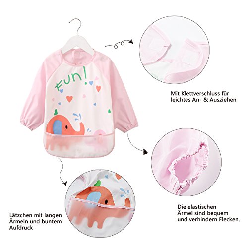Ärmel-Lätzchen Waterproof Bib Babylätzchen für Kinder von 0 – 3 Jahren - 2