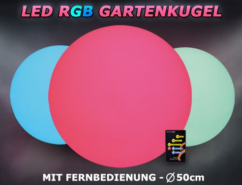 LED RGB Gartenkugel 50cm mit Farbwechsel für Garten o. Wohnbereich - 2