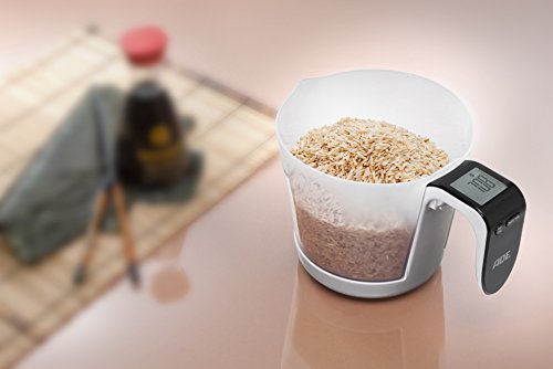 ADE Digitale Messbecherwaage KE 919 Franca. Elektronische Küchenwaage mit abnehmbarem Messbecher zum Wiegen und Messen. Mit Zuwiegefunktion (Tara). Inkl. Batterie. Weiß – Schwarz - 3